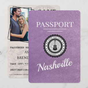 Lavendel Lila Nashville Pass Save The Date Spara Datumet