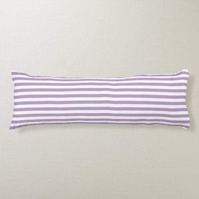Lavendel lila och vita ränder kroppskudde (Framsidan)