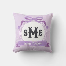 Lavendel Lila Omvänd Grekisk Nyckel Båge Monogram