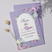 Lavendel Lila Peonies Save The Date-kort