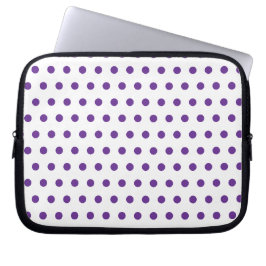 Lavendel Lila Prickmönster Vitt Laptop Fodral