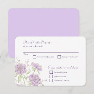 Lavendel Lila Ros Bröllop RSVP Svar Inbjudningar