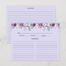 Lavendel Lila Rosa Blommiga Receptkort