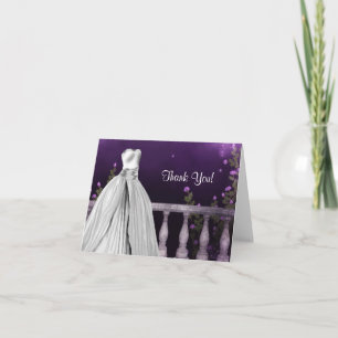 Lavendel lila rosor Quinceanera tackkort