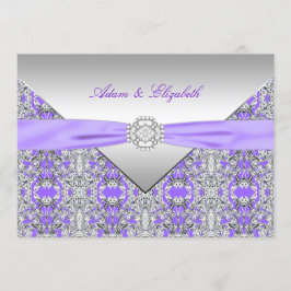 Lavendel Lila Spets Diamant Band Bröllop Inbjudningar