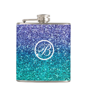 Lavendel Lila & Teal Aqua Grön Glittrig Glitter Fickplunta
