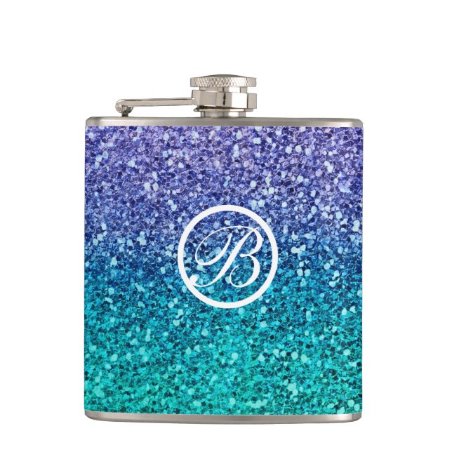 Lavendel Lila & Teal Aqua Grön Glittrig Glitter Fickplunta (Framsidan)
