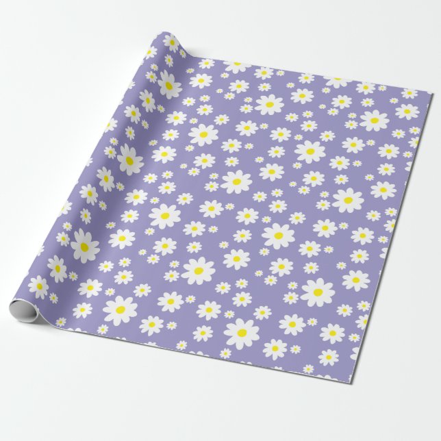 Lavendel Lila Tusenskönemönster Inpackningspapper Presentpapper (Utrullad)