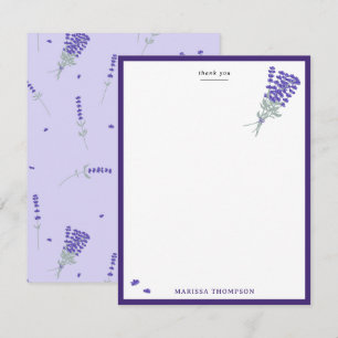 Lavendel Lila Vildblomma Floral Botanisk Tack Kort