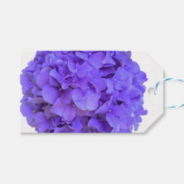 Lavendel lila violetta Hydrangeor violetta blommor Presentetikett