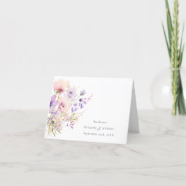 Lavendel Lila Violetta Vildblommor Bröllop Tack Kort