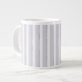 Lavendel Lila Vit Glitterränder Jumbo Mugg