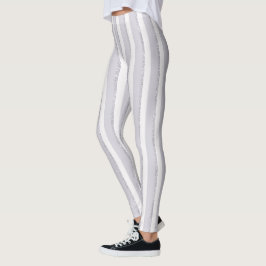 Lavendel Lila Vit Glitterränder Leggings