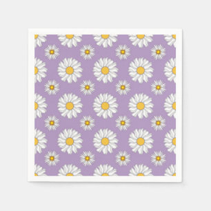 Lavendel Lila Vit Tusenskönas Blommig Bröllop Pappersservett