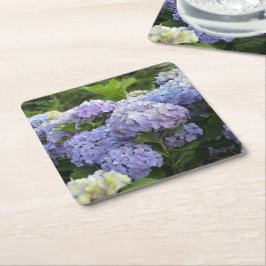 Lavendel & Lilas Hortensia Hydrangea Blommor Underlägg Papper Kvadrat