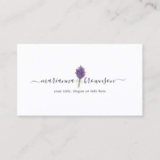Lavendel Logotyp Ren Visitkort (Framsida)