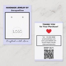 Lavendel Logotyp Smycken Örhängen QR-kod Visitkort