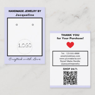 Lavendel Logotyp Smycken Örhängen QR-kod Visitkort