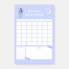 Lavendel Månadsplanerarlayout Konst Post-it Block