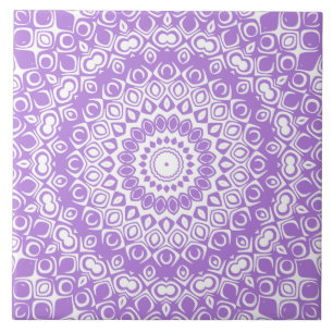 Lavendel Mandala Geometriskt Mönster Kakelplatta