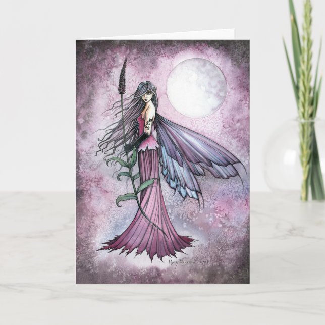 Lavendel Måne Mystisk Fantasy Sago Konst Kort (Framsida)