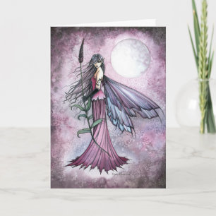 Lavendel Måne Mystisk Fantasy Sago Konst Kort
