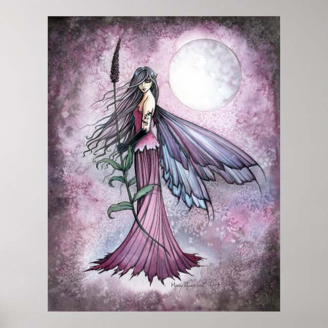 Lavendel Månfågel Affisch Print (Framsidan)