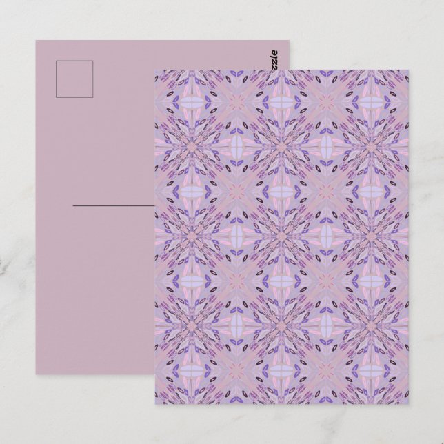 Lavendel Mauve Rosa Purpur Geometrisk Abstrakt Kon Vykort (Fram/baksida)