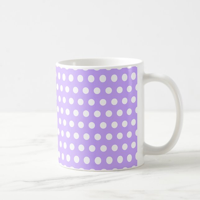 Lavendel med vita prickar kaffemugg (Höger)
