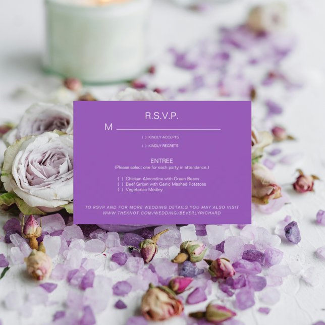 Lavendel Middagsalternativ Bröllop RSVP-kort OSA Kort (Skapare uppladdad)