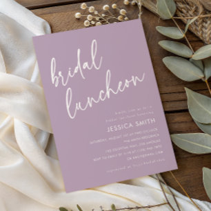 Lavendel Modern Boho Bröllopslunchen Inbjudningar