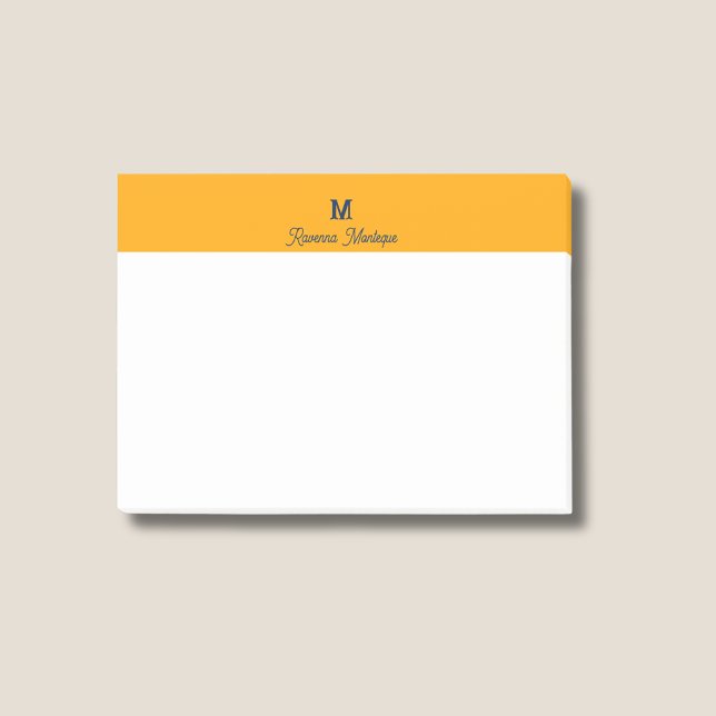 Lavendel Modern Personligt Namn Bokstav Monogram Post-it Block (Skapare uppladdad)
