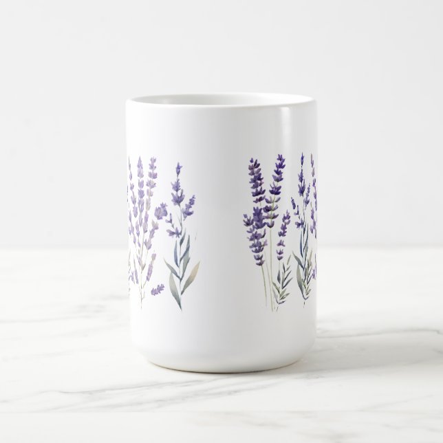 Lavendel Mönster Pelarljus Kaffemugg (Center)