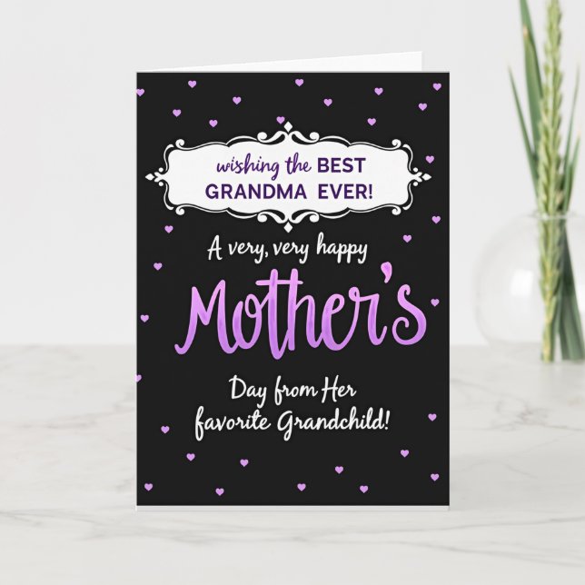 Lavendel Mors Dags Scriptkort Kort (Framsida)