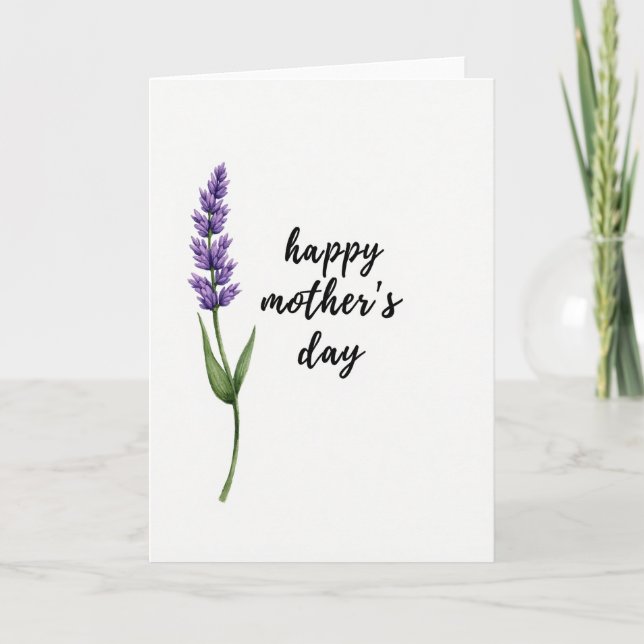 Lavendel Morsdags Konstkort Kort (Framsida)
