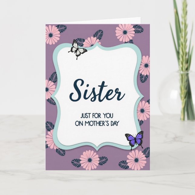 Lavendel Morsdags systerkort Kort (Framsida)