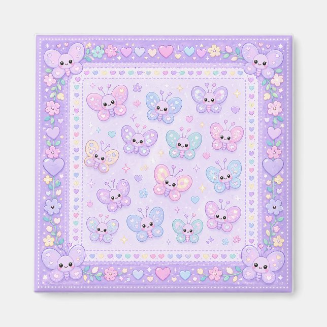Lavendel mysiga varelser magnet (Framsidan)