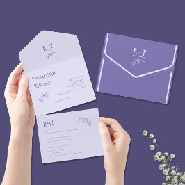 Lavendel Nyanser Enkel Modern Bröllop