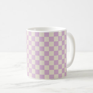 Lavendel och Benvit schackbräde Kaffemugg