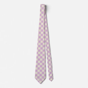 Lavendel och Benvit schackbräde Slips