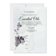 Lavendel och Bina Essential Olja Klass Inbjudan