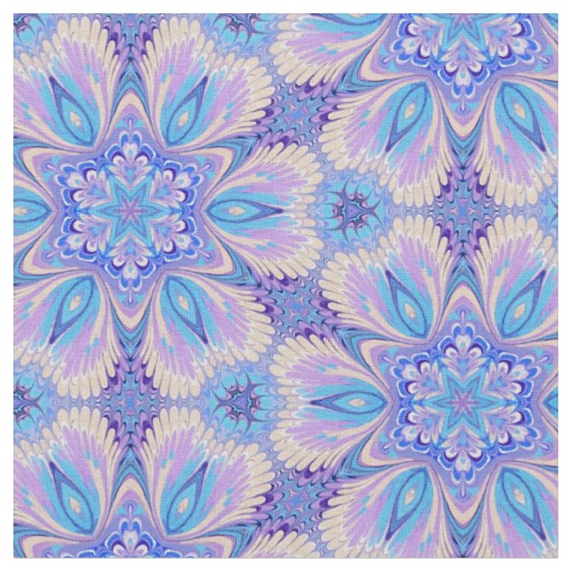 Lavendel- och blåttKaleidoscopetyg Tyg (Närbild)