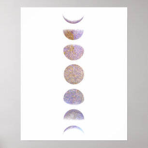 Lavendel och den guld- glittermånen arrangerar poster