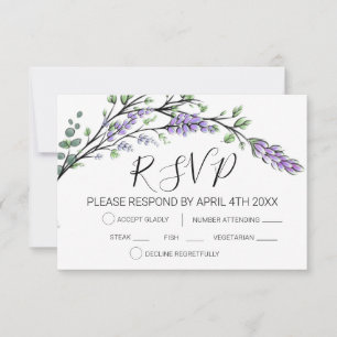 Lavendel och Eucalyptus RSVP-kort OSA Kort