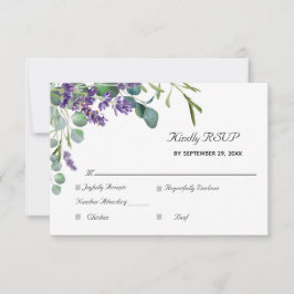 Lavendel och Eukalyptus Elegant Bröllop OSA Kort