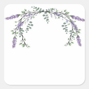 Lavendel och Eukalyptus Fyrkantigt Klistermärke
