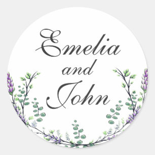 Lavendel och Eukalyptus Runt Klistermärke