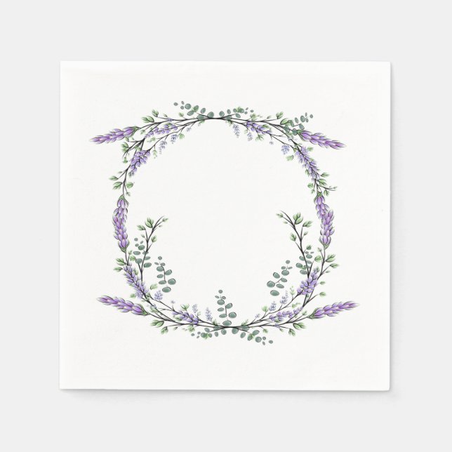 Lavendel- och eukalyptusservetter pappersservett (Framsidan)