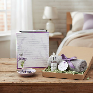 Lavendel och fjäril anteckningsblock