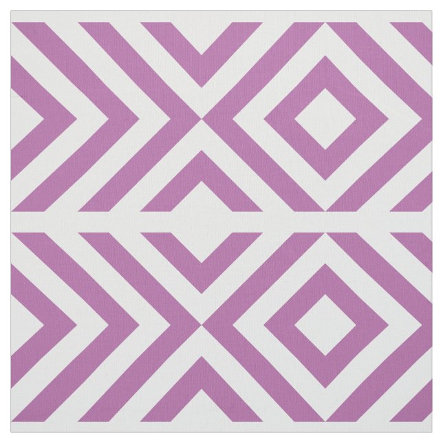 Lavendel och geometriska vitsparrar och diamanter tyg (Provkarta)